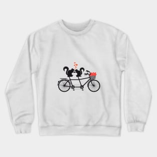 tandem bicycle with squirrels Crewneck Sweatshirt